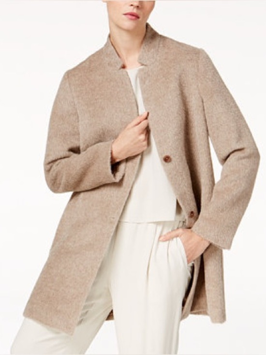 Eileen Fisher Jackets & Blazers - Eileen Fisher sheared suri alpaca notched collar car coat XL minimalist luxury